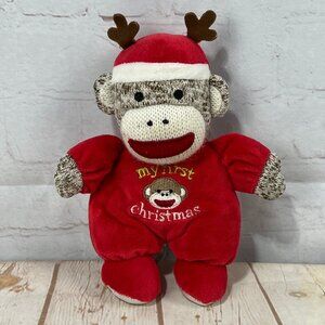 “My First Christmas” Sock Monkey Rattle Toy